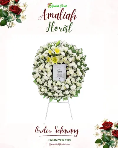 Krans Bunga Duka Cita di Kebun Sari